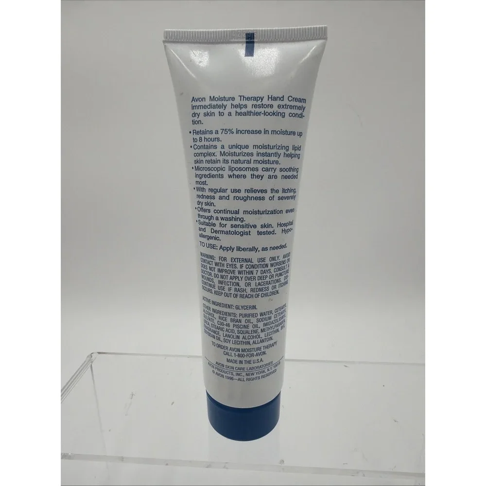 Avon Moisture Therapy Hand Cream 4.2 fl oz For Extremely Dry Skin Not Used 1996